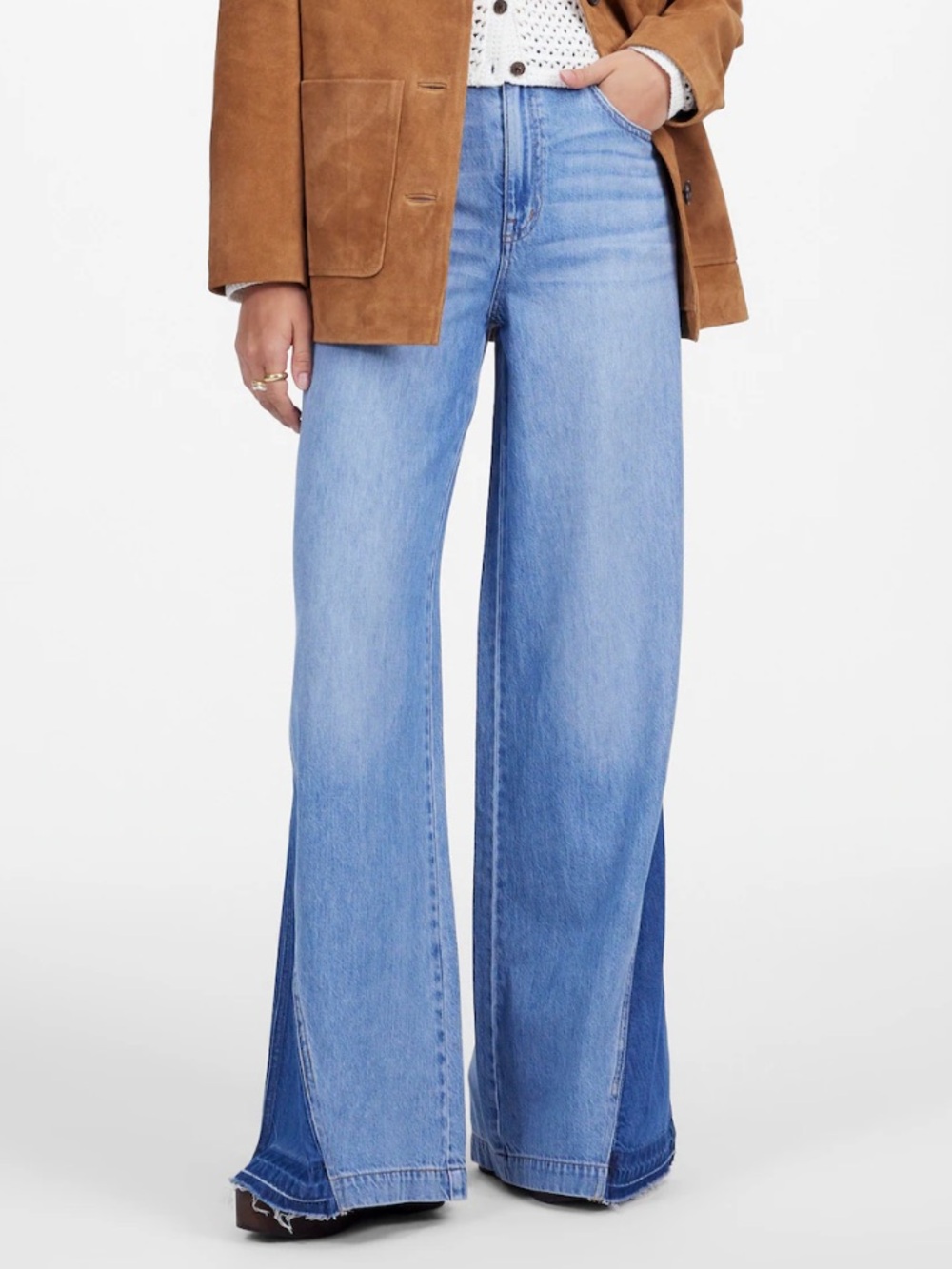 Madewell Jeans Wide Leg Sweep Raw Hem Denim Sz 28